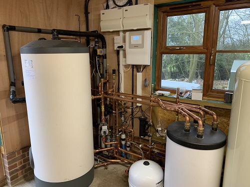 Indoor components of a large air source system