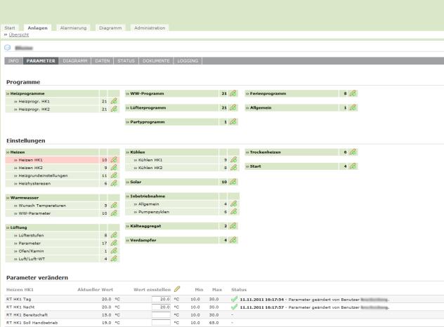SERVICEWELT PRO: Parameter Einstellungen